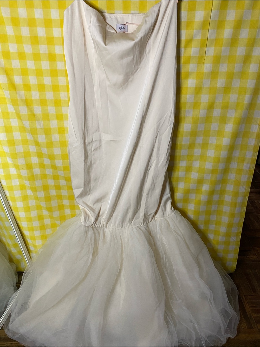 Adelpha Tulle Hem Fishtail Gown in Ivory - Picture 7 of 7